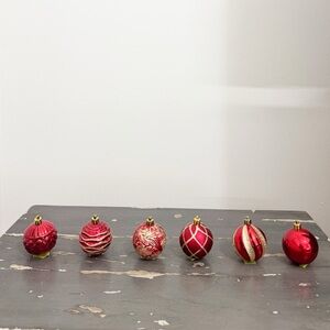 Elegant Red Holiday Ornaments Set